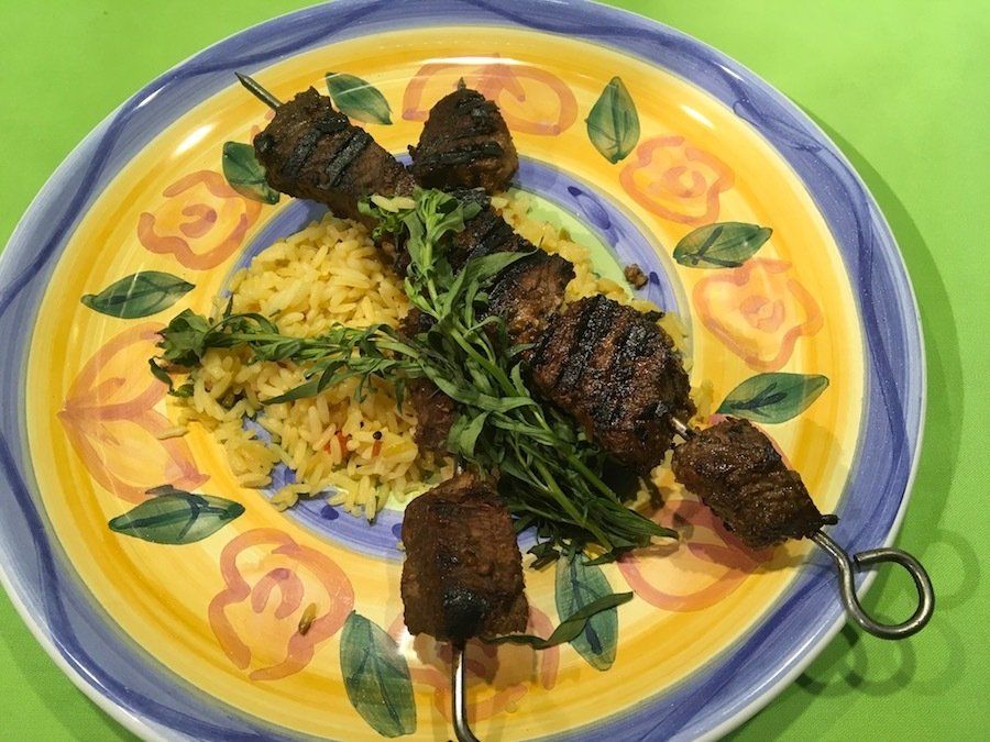 Pomegranate Marinated Lamb Kebabs